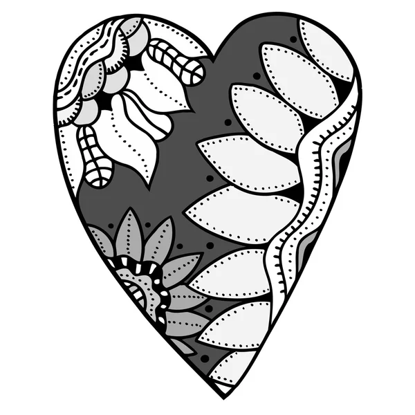 Heart in zentangle style — Wektor stockowy