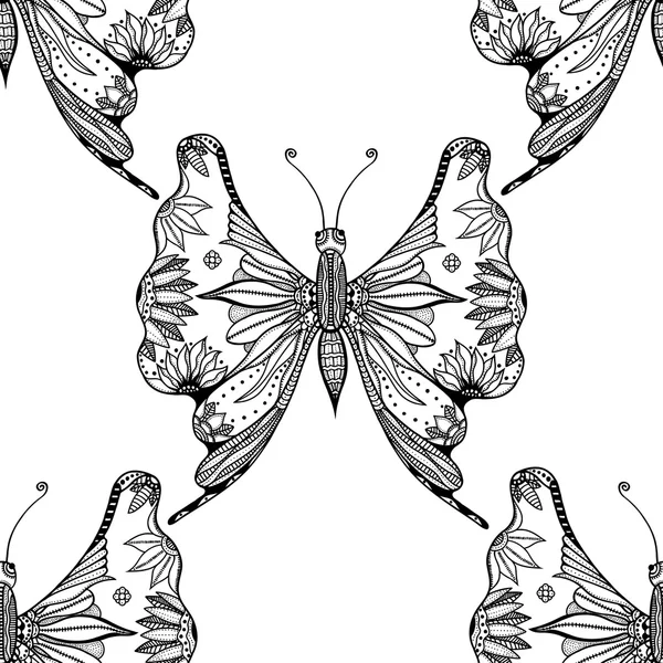 Patrón con mariposas — Vector de stock