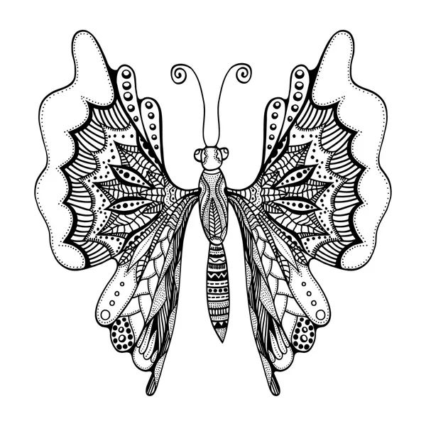 Papillon stylisé Zentangle — Image vectorielle