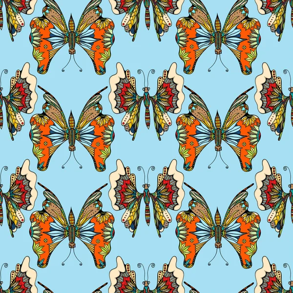 Zentangle gestileerde vlinder — Stockvector