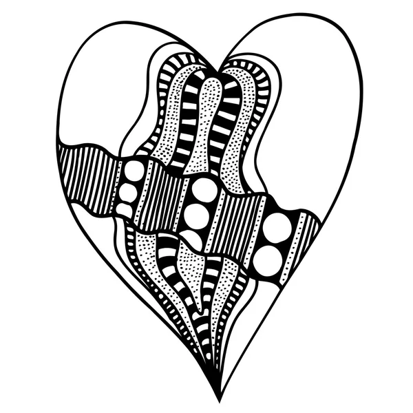 Heart in zentangle style — Wektor stockowy