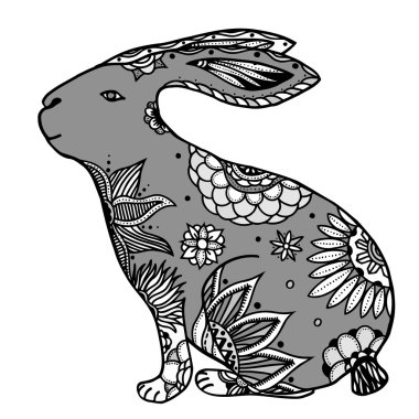 Doodle tavşan illüstrasyon