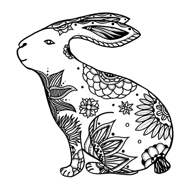 Illustration de lapin doodle — Image vectorielle