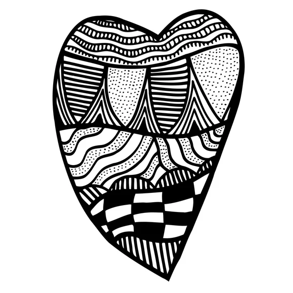 Heart in zentangle style — Wektor stockowy