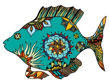Zentangle balık stilize