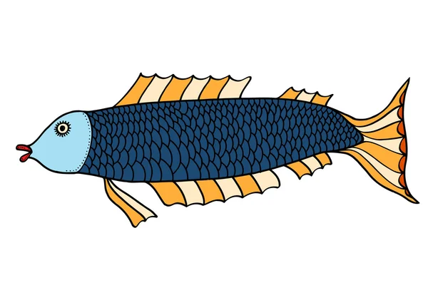 Poisson dessiné à la main . — Image vectorielle