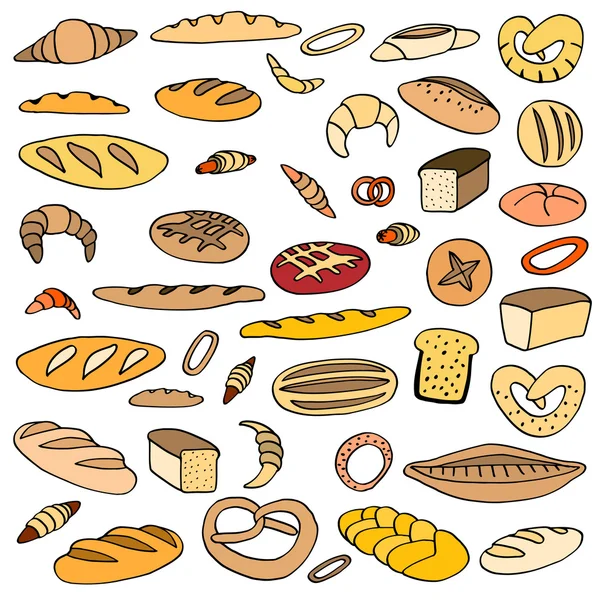 Набір каракулів хліб — стоковий вектор