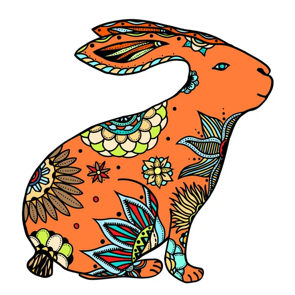 Illustration de lapin doodle — Image vectorielle