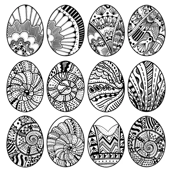 Huevos de Pascua extraídos a mano — Archivo Imágenes Vectoriales