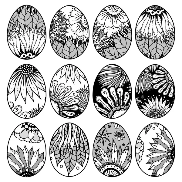 Hand drawn easter eggs — Stock Vector