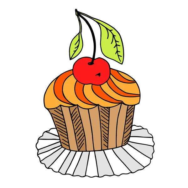 Vetor de bolo desenhado à mão — Vetor de Stock