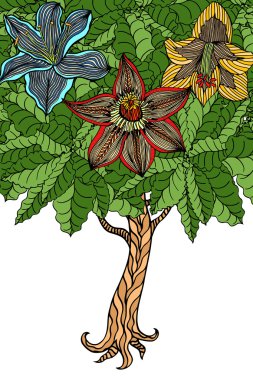 ağaç yaprakları ile