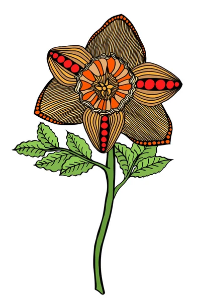 Ручной цветок — стоковый вектор
