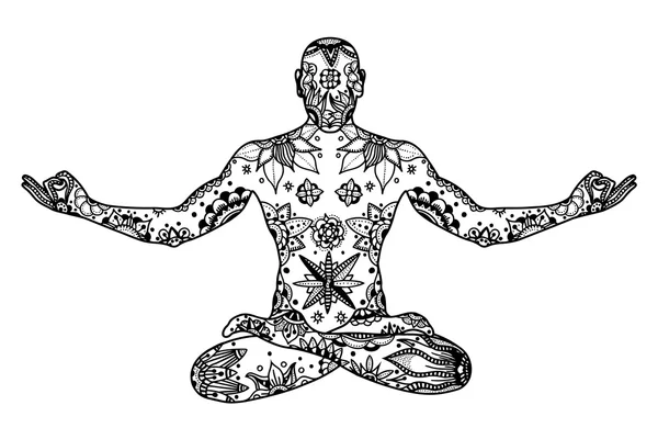 Yoga-Lotusstellung — Stockvektor