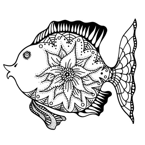 Poisson vecteur dessiné à la main — Image vectorielle