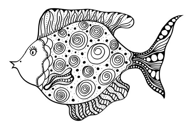 Hand getekend vector vis — Stockvector