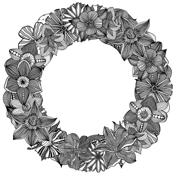 Círculo flor ornamento — Archivo Imágenes Vectoriales