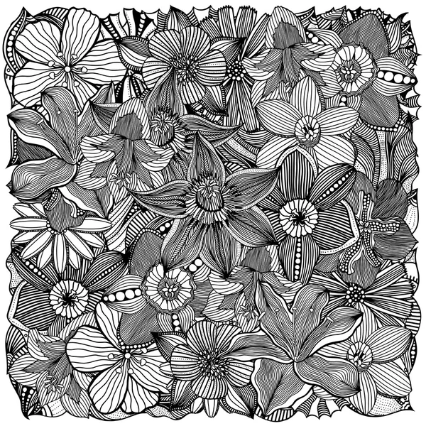 Illustration vectorielle zentangle floral — Image vectorielle