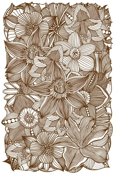 Florales Zentangle Vektor Illustration — Stockvektor