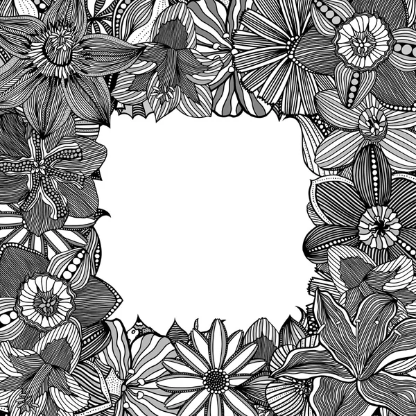 Çiçek zentangle vektör illüstrasyon — Stok Vektör