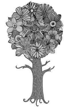 ağaç yaprakları ile