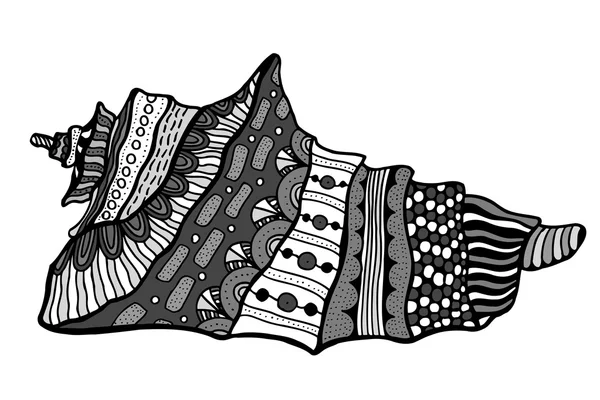 程式化的 Zentangle 壳. — 图库矢量图片