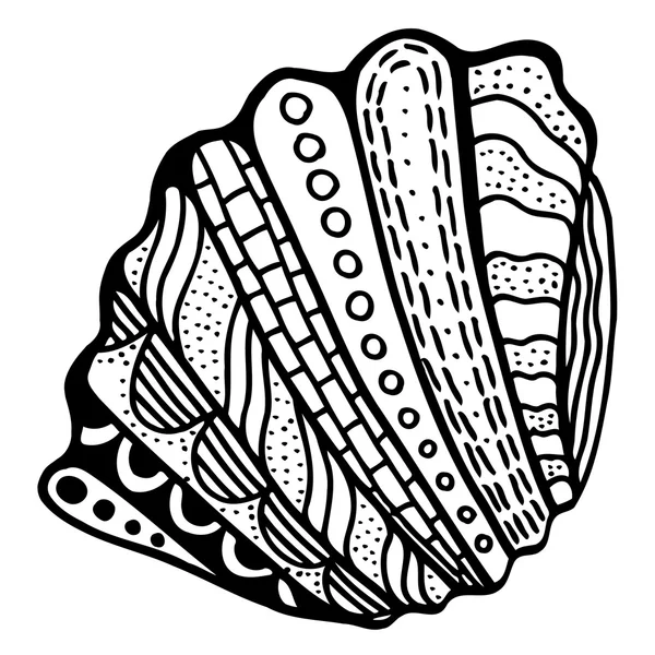 Stilize Zentangle kabuk. — Stok Vektör