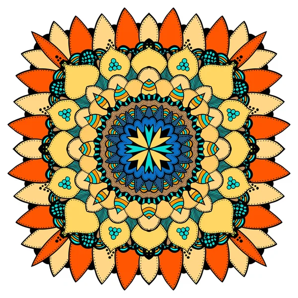 Mandala oriental adornada — Vector de stock