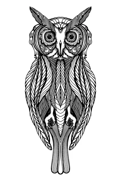 Decorative ornamental Owl — Stock Vector