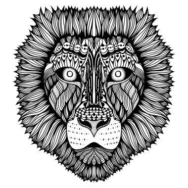 Zentangle Tiger yüz stilize.