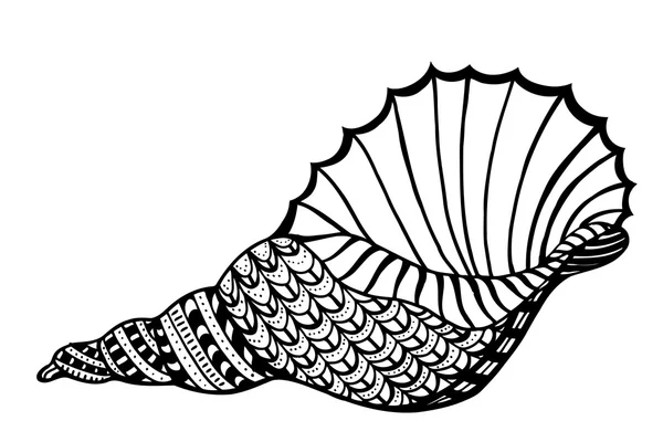 Zentangle shell estilizado . — Vetor de Stock