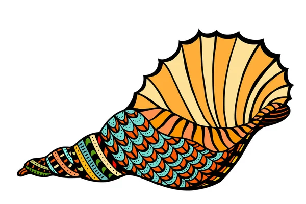 Seashell. Ilustración vectorial . — Vector de stock