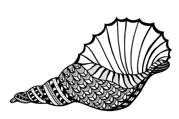 程式化的 Zentangle 壳. — 图库矢量图片