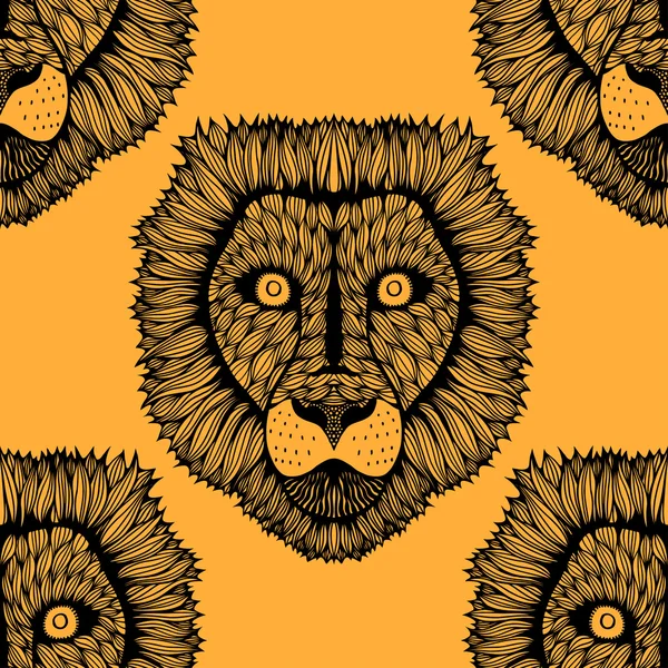 Sömlös lion bakgrund — Stock vektor