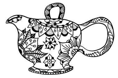 Çaydanlık izole vektör