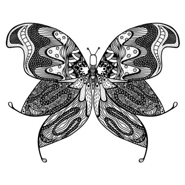 Zentangle stilize kelebek.
