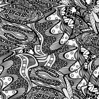 Dikişsiz soyut çizilmiş desen. 