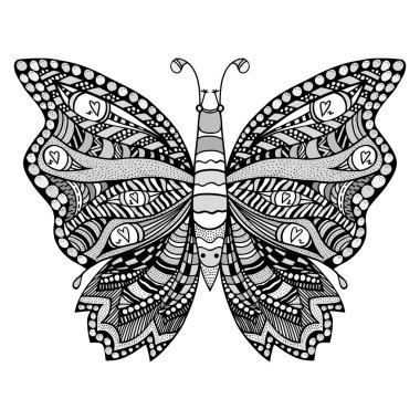 Zentangle stylized butterfly.