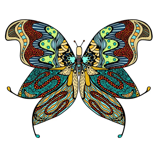 Mano dibujada hermosa mariposa . — Vector de stock