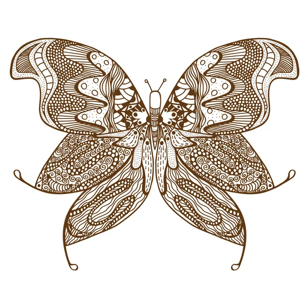 Zentangle mariposa estilizada . — Vector de stock