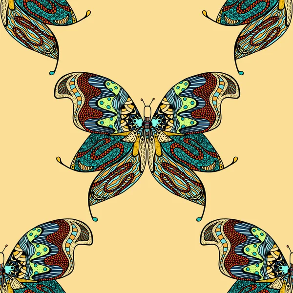 Modèle sans couture papillon — Image vectorielle