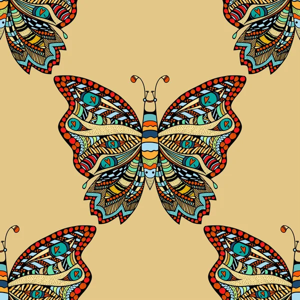 Patrón sin costura mariposa — Vector de stock
