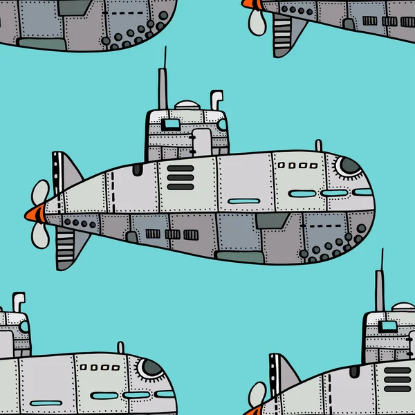 Doodle Sketch Submarino —  Vetores de Stock