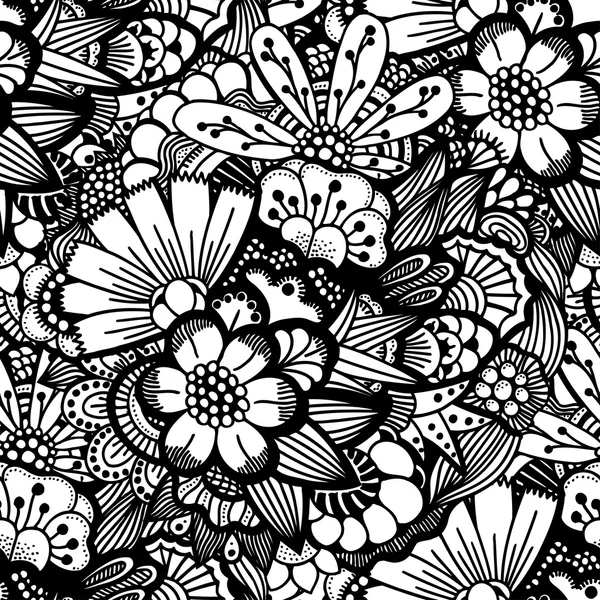 Papier peint floral dessiné à la main — Image vectorielle