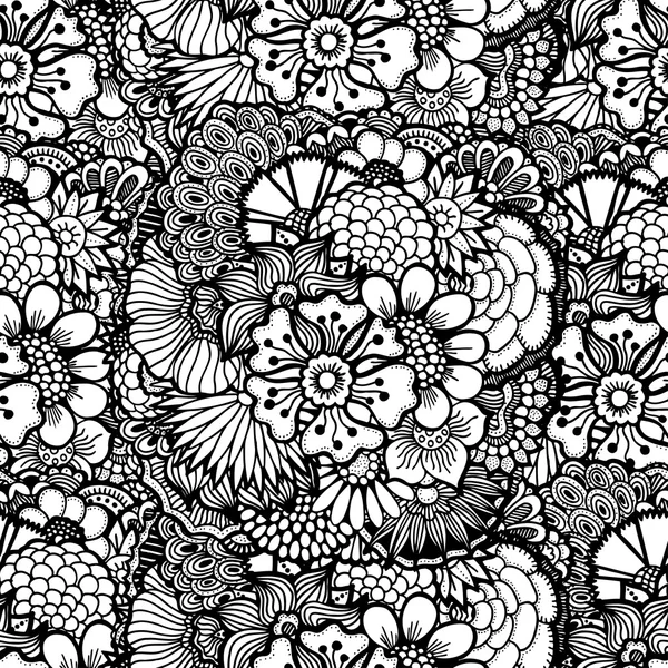 Papier peint floral dessiné à la main — Image vectorielle