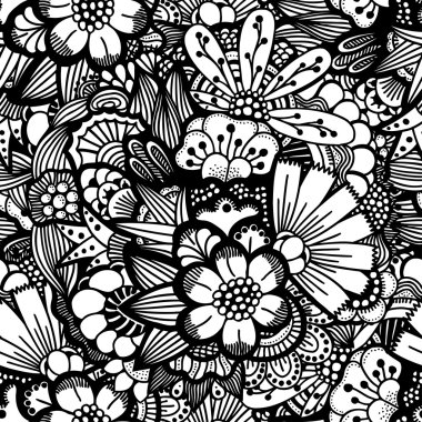 elle çizilmiş çiçek duvar kağıdı