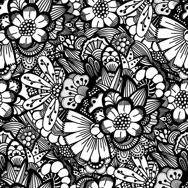 Papel pintado floral dibujado a mano — Vector de stock