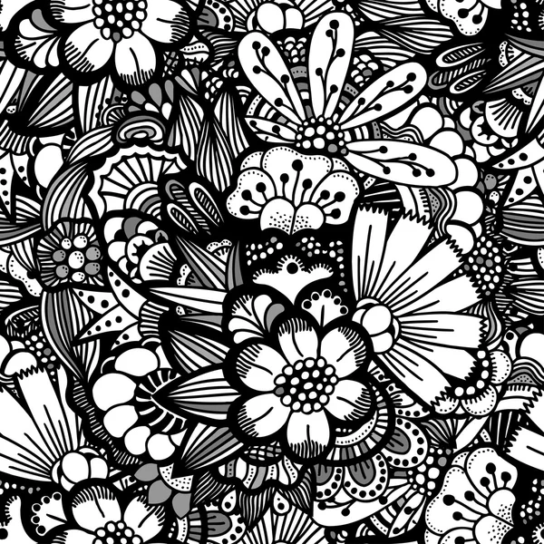 วอลล์เปเปอร์ดอกไม้ที่วาดด้วยมือ — ภาพเวกเตอร์สต็อก