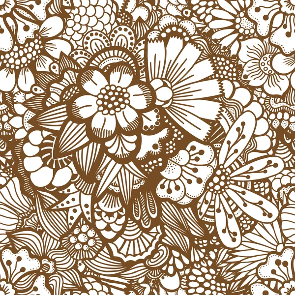 Papel pintado floral dibujado a mano — Vector de stock