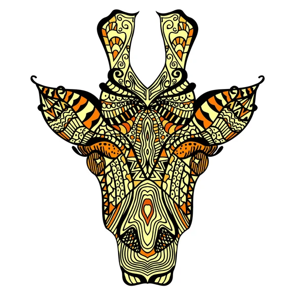 Giraffa. Giraffa disegnata a mano — Vettoriale Stock